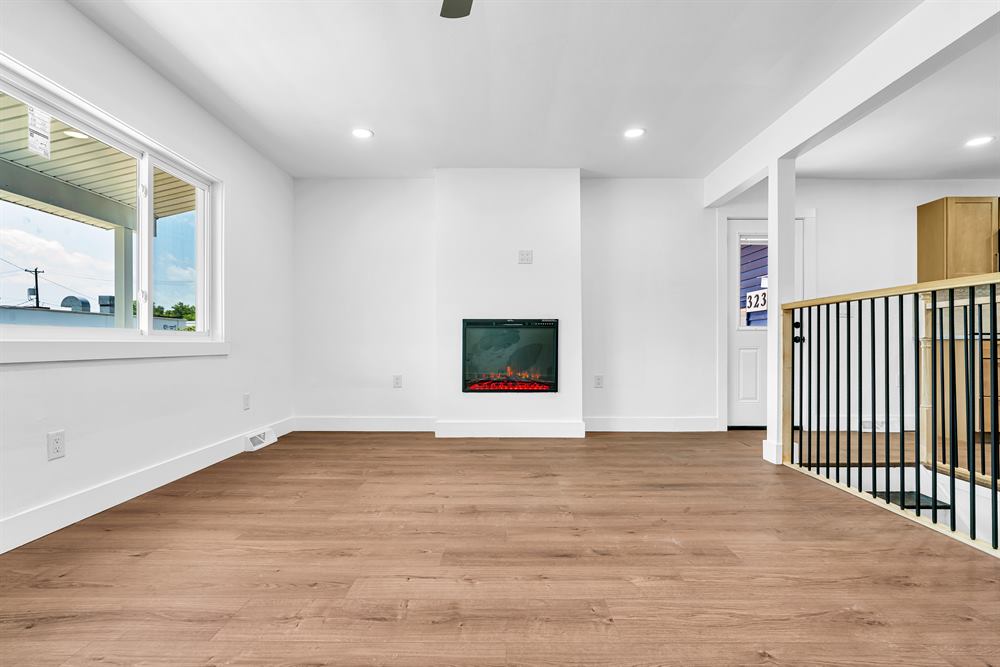 Living room with fireplace